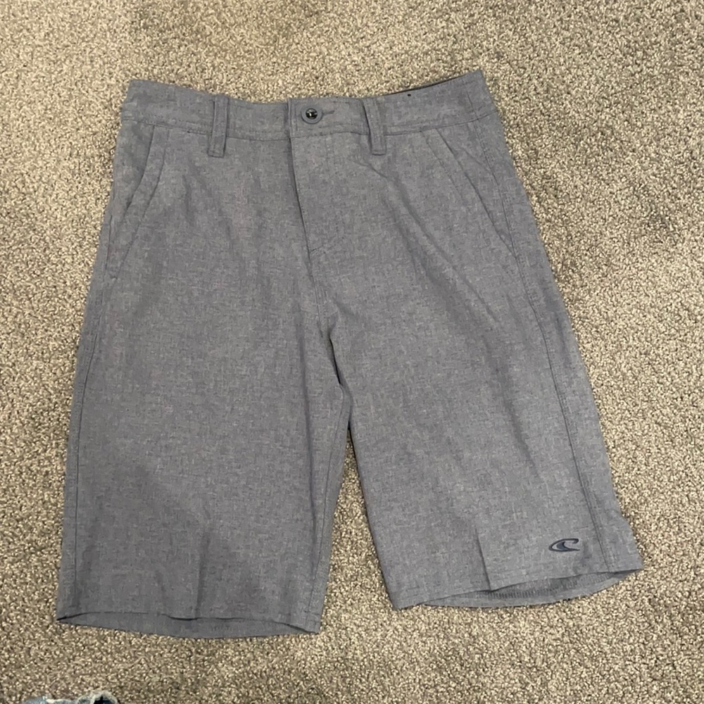 boys oniell blue/gray shorts size 12 (26inchwaist)